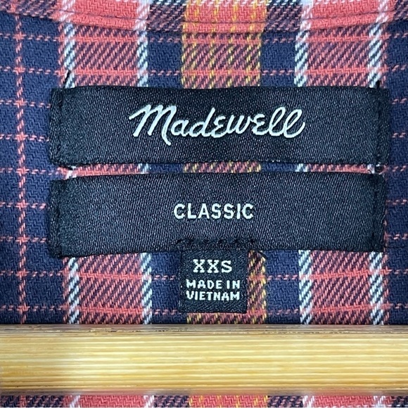 Madewell Classic Plaid Long Sleeve Button Front Shirt Size XXS Women - Picture 8 of 9